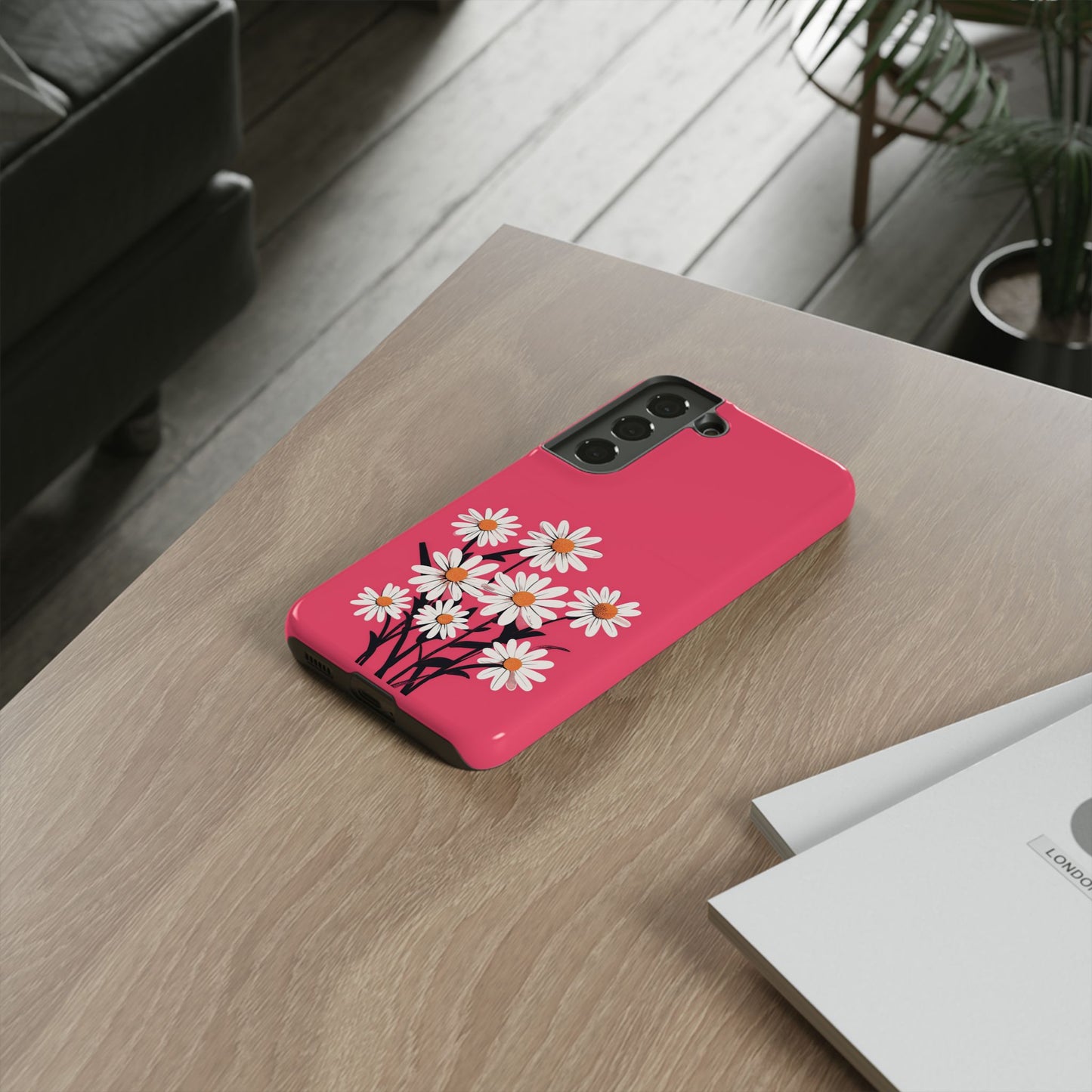 Daisy Flower Phone Case - Vibrant Pink Daisy Design