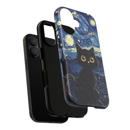 Cat under the stars, cute phone cases, Extra durable, Tough Cases, Pick your size