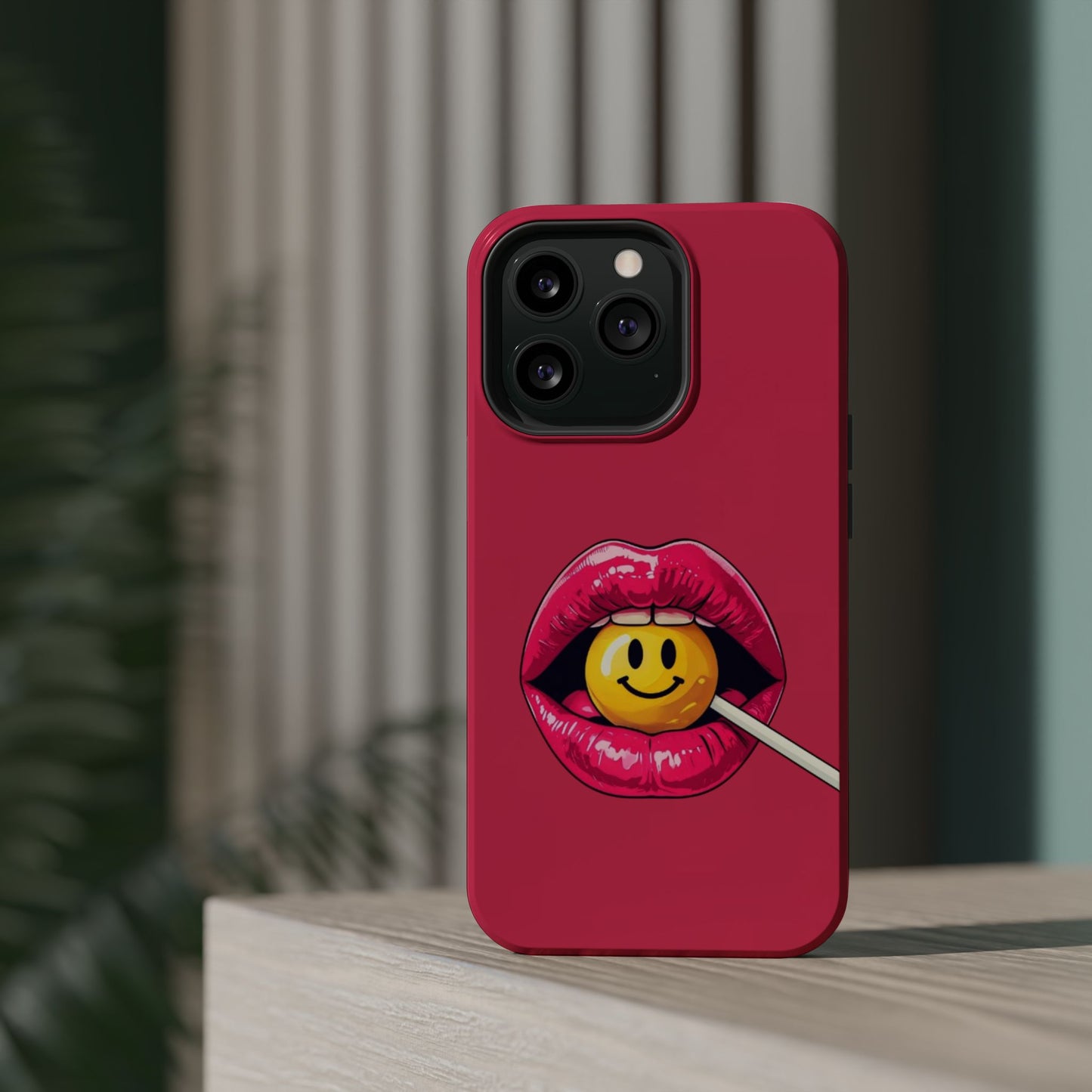 Lips & A Smiley Face Lollipop Magnetic Phone Case