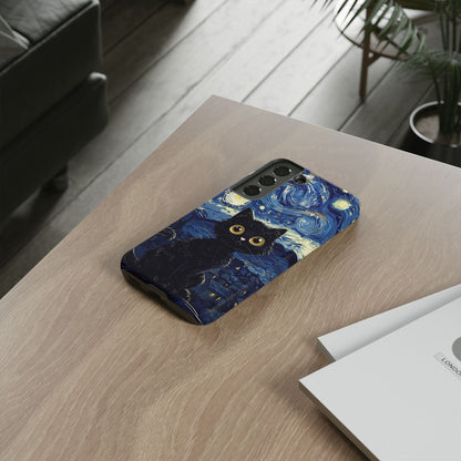 Cat under the stars, cute phone cases, Extra durable, Tough Cases, Pick your size