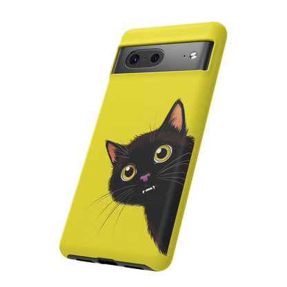 'Cute Cat' Yellow Phone Case