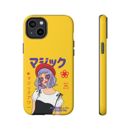 "Anime Cool Girl" Yellow Phone Cases – Bold, Stylish & Made for Any Phone! 💛✨ Pick Your Perfect Fit! -  iPhone, Samsung Galaxy, and Google Pixel