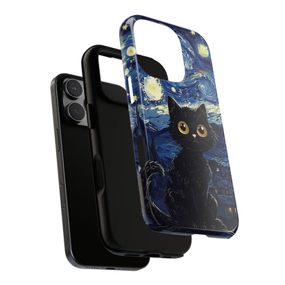 Cat under the stars, cute phone cases, Extra durable, Tough Cases, Pick your size