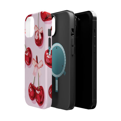 Cherry Ribbon Magnetic iPhone Caes - Durable, flexible, impact-resistant