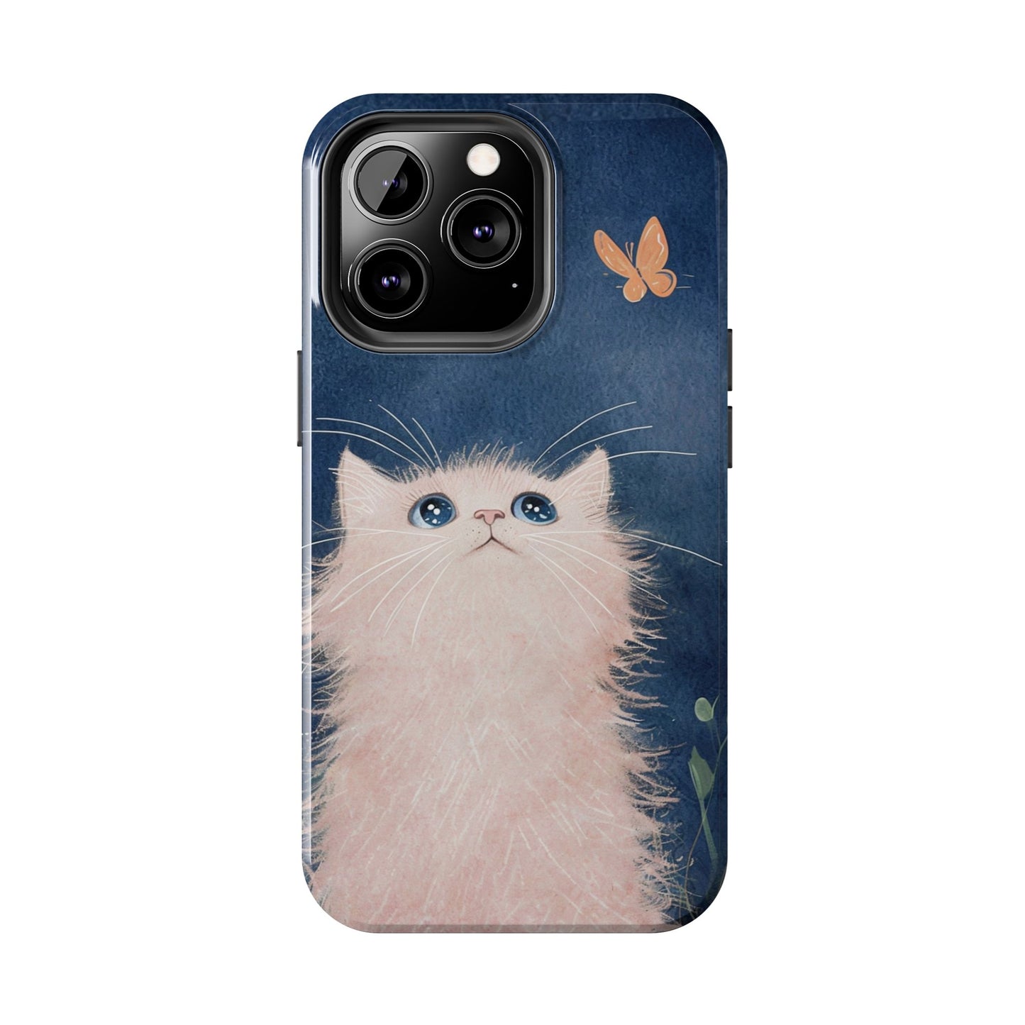 Cute Cat & Butterfly iPhone Case