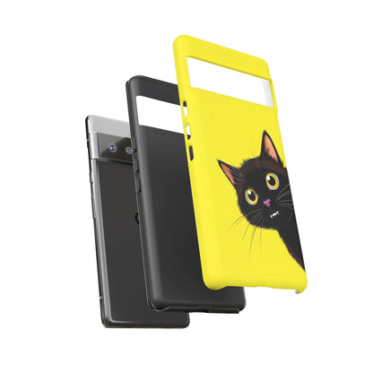 'Cute Cat' Yellow Phone Case