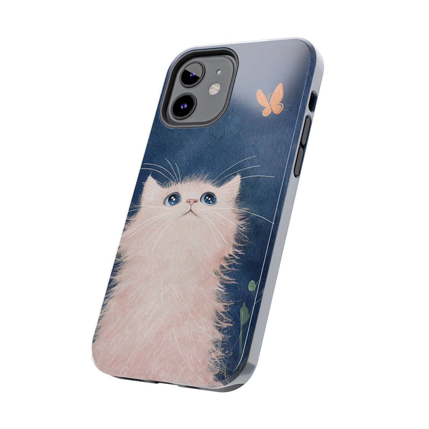 Cute Cat & Butterfly iPhone Case