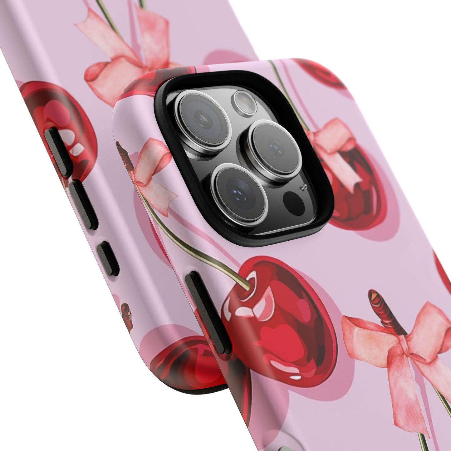 Cherry Ribbon Phone Cases for iPhone, Samsung Galaxy, and Google Pixel