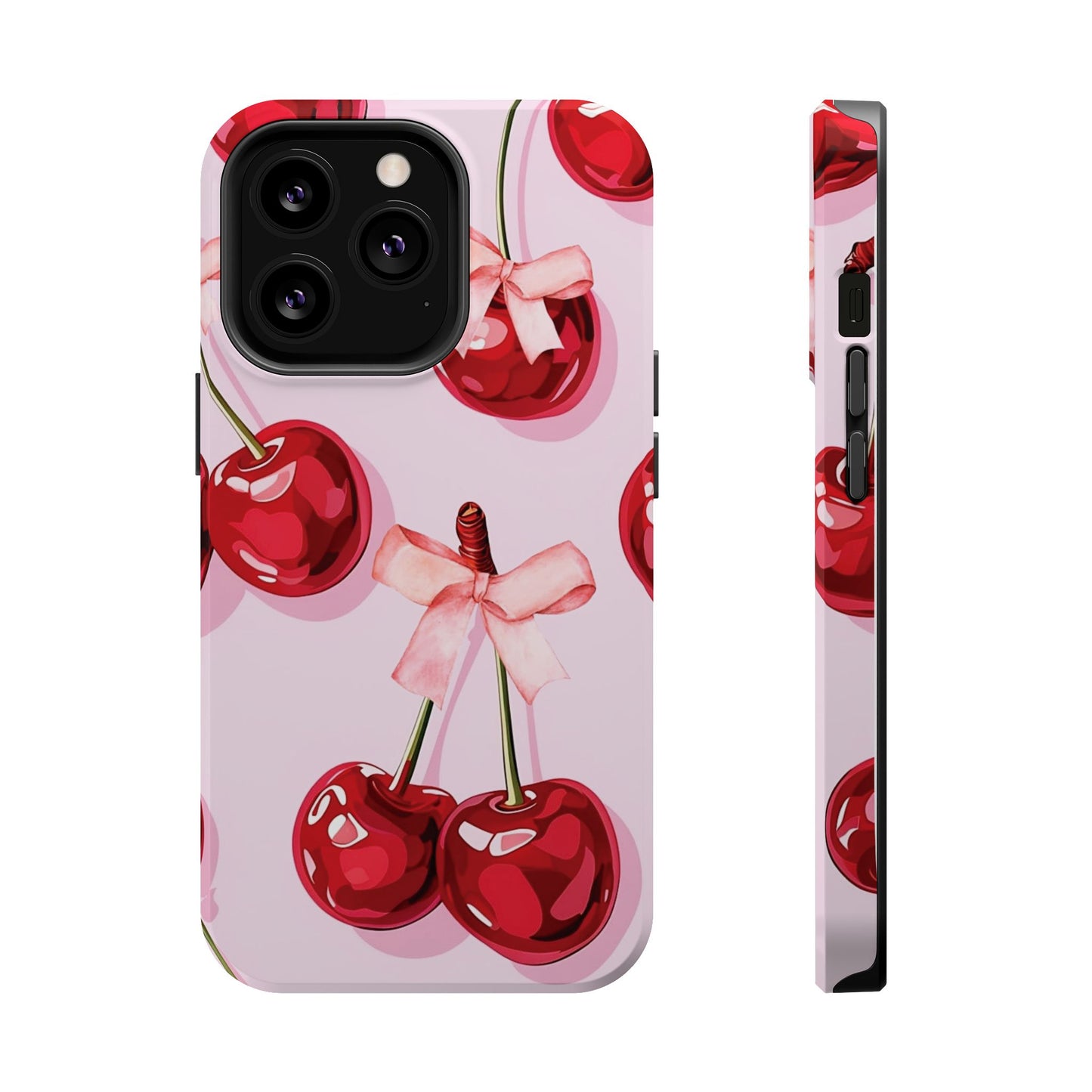 Cherry Ribbon Magnetic iPhone Caes - Durable, flexible, impact-resistant