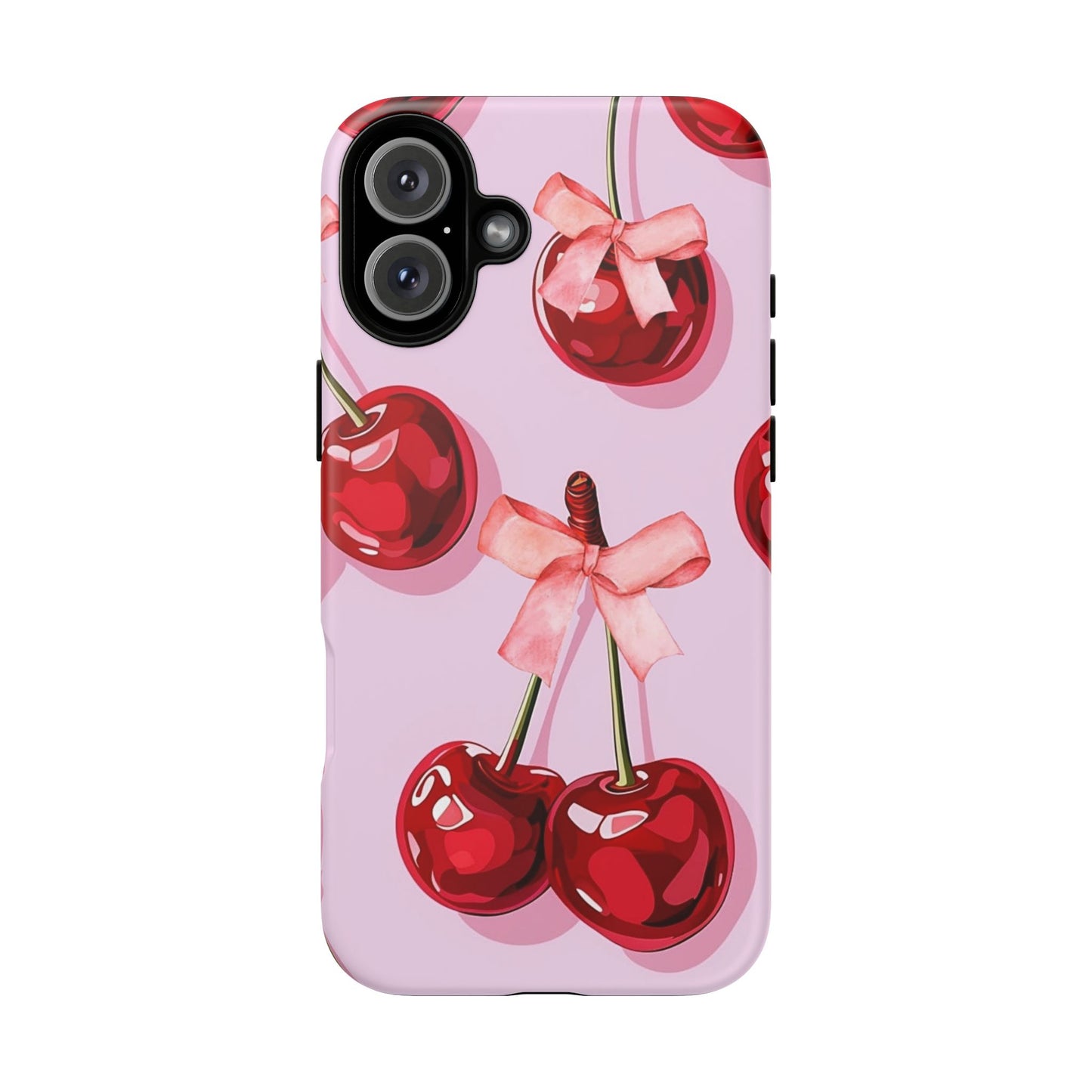 Cherry Ribbon Phone Cases for iPhone, Samsung Galaxy, and Google Pixel