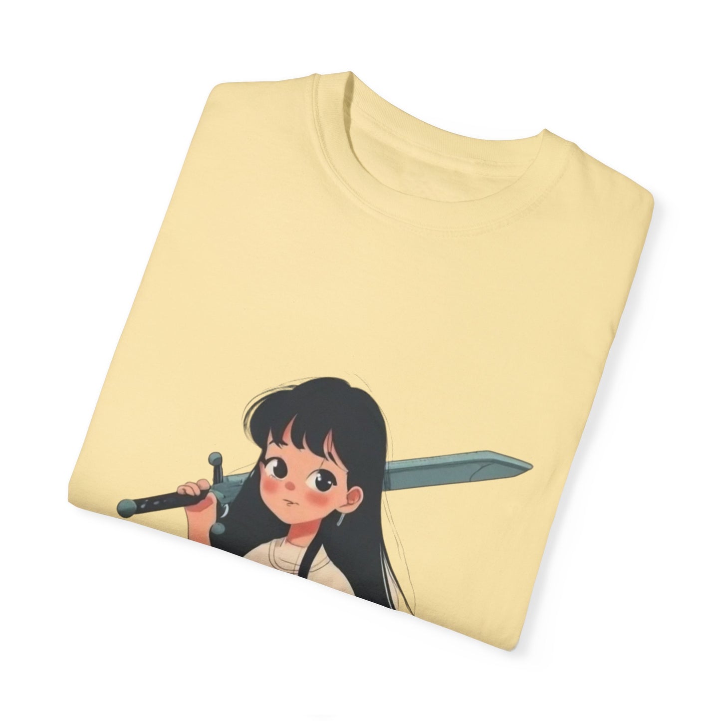 Anime girl with sword, Cute, Kawaii Unisex Garment-Dyed T-shirt, Various colors