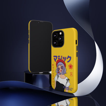 "Anime Cool Girl" Yellow Phone Cases – Bold, Stylish & Made for Any Phone! 💛✨ Pick Your Perfect Fit! -  iPhone, Samsung Galaxy, and Google Pixel