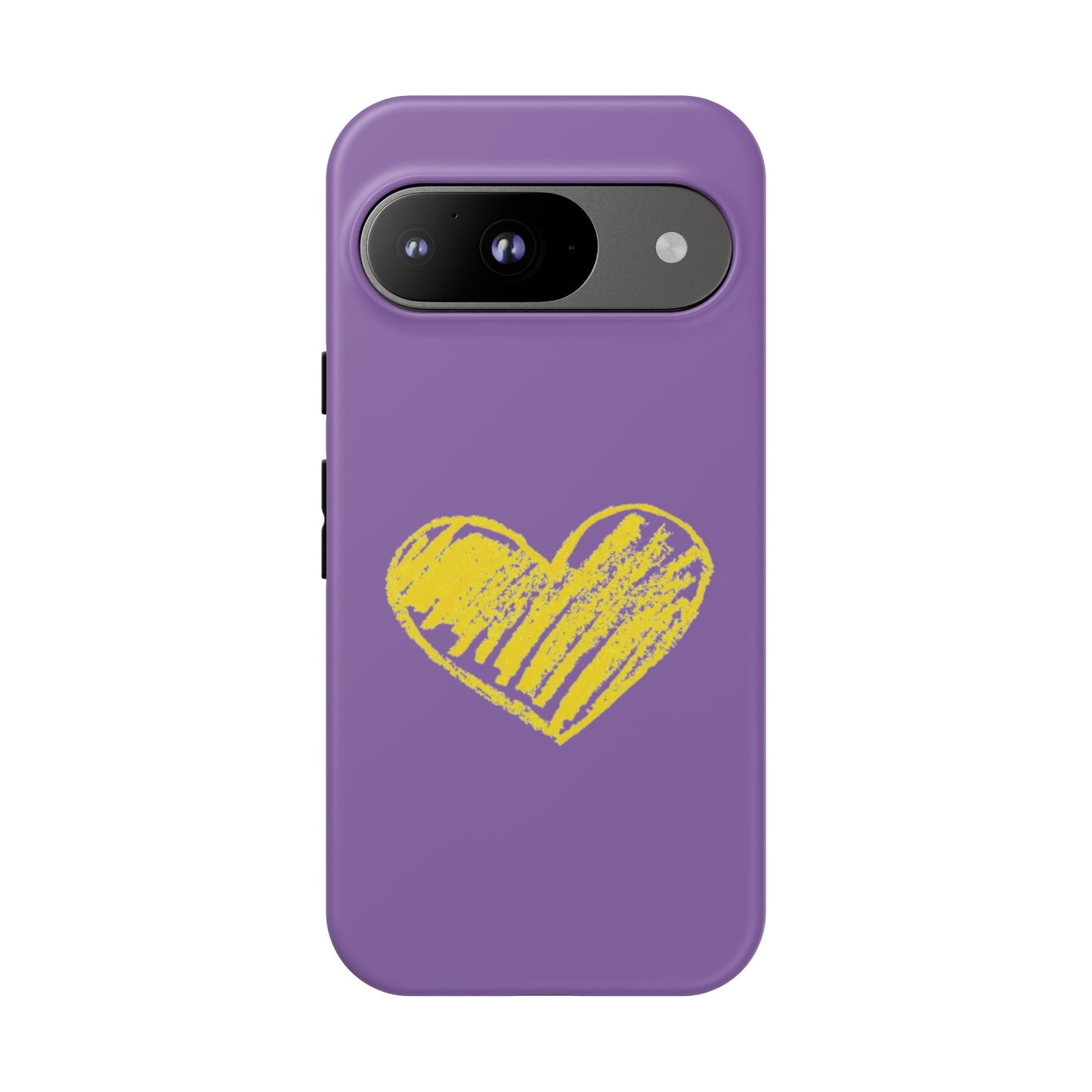 Yellow Heart, Purple Phone Case