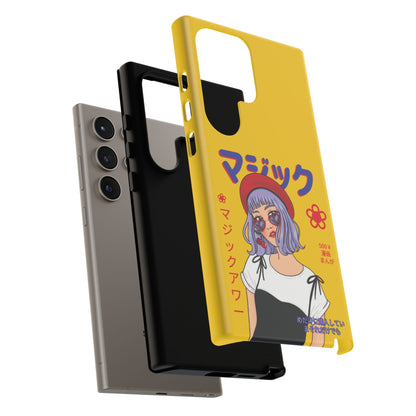 "Anime Cool Girl" Yellow Phone Cases – Bold, Stylish & Made for Any Phone! 💛✨ Pick Your Perfect Fit! -  iPhone, Samsung Galaxy, and Google Pixel