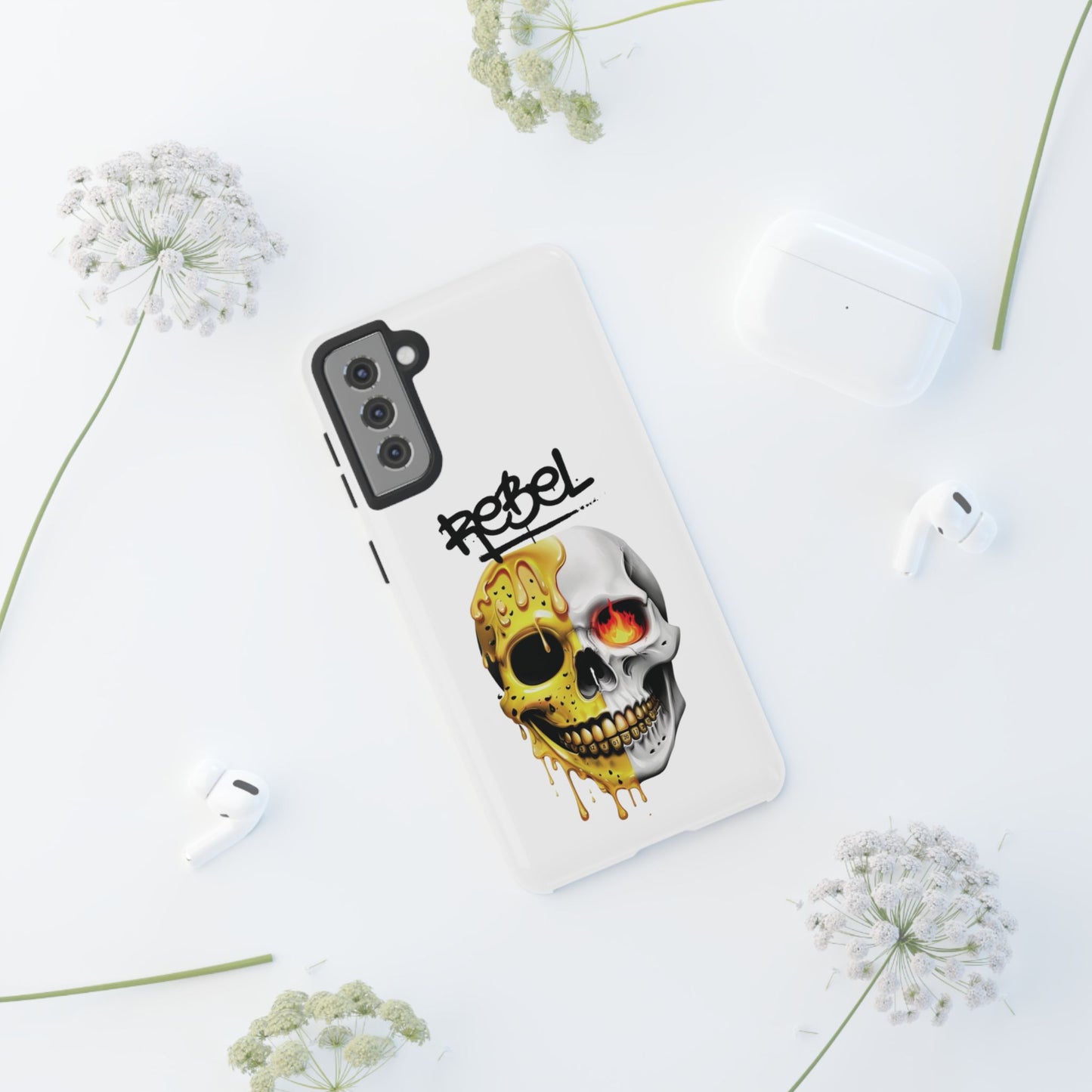 Rebel Skull Phone Case - White