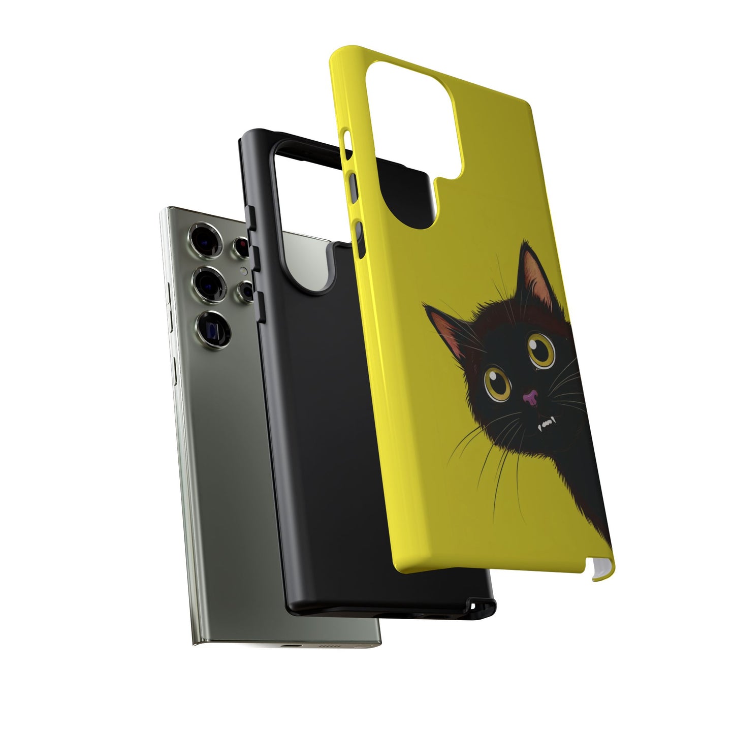 'Cute Cat' Yellow Phone Case