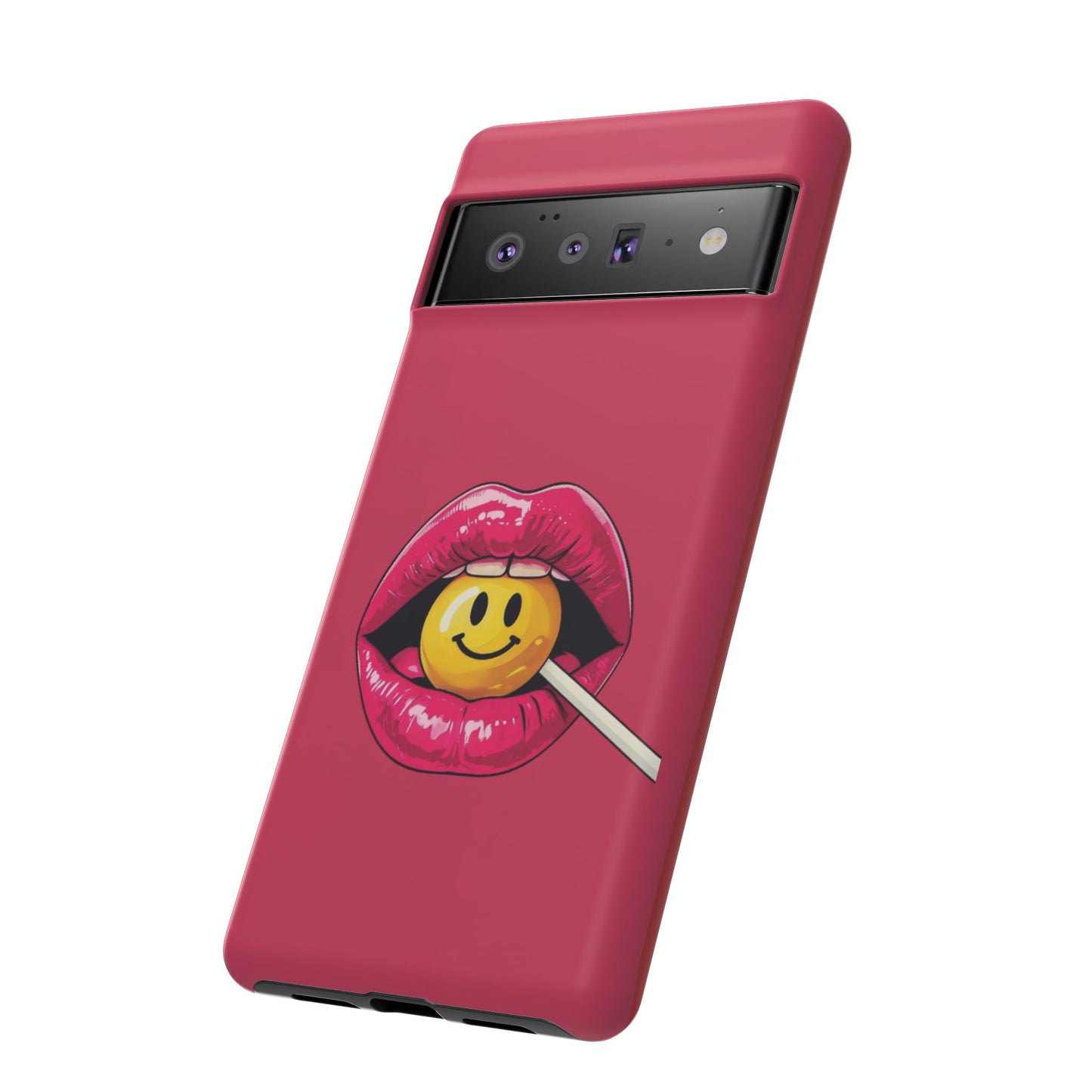 Lips & A Smiley Face Lollipop Phone Case