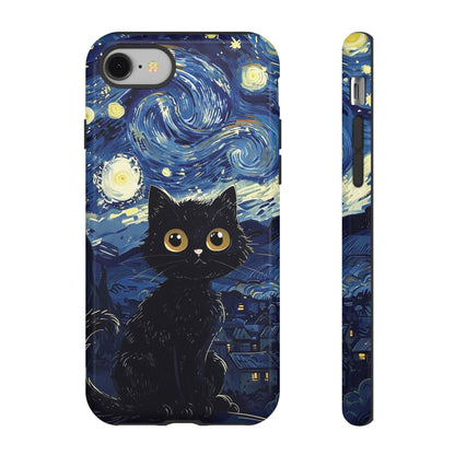 Cat under the stars, cute phone cases, Extra durable, Tough Cases, Pick your size