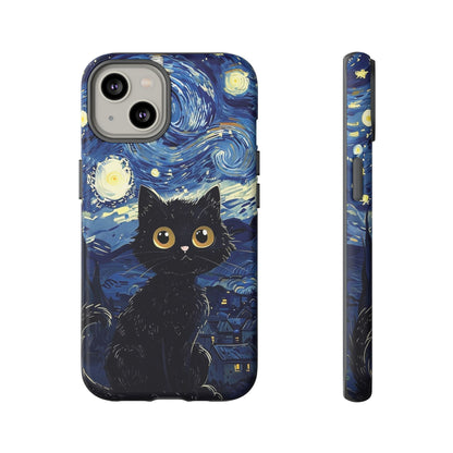 Cat under the stars, cute phone cases, Extra durable, Tough Cases, Pick your size