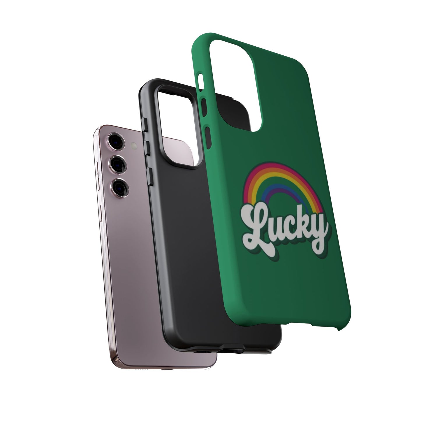 Lucky Rainbow Tough Phone Cases, iPhone, Samsung Galaxy, Google Pixel, Choose any phone model