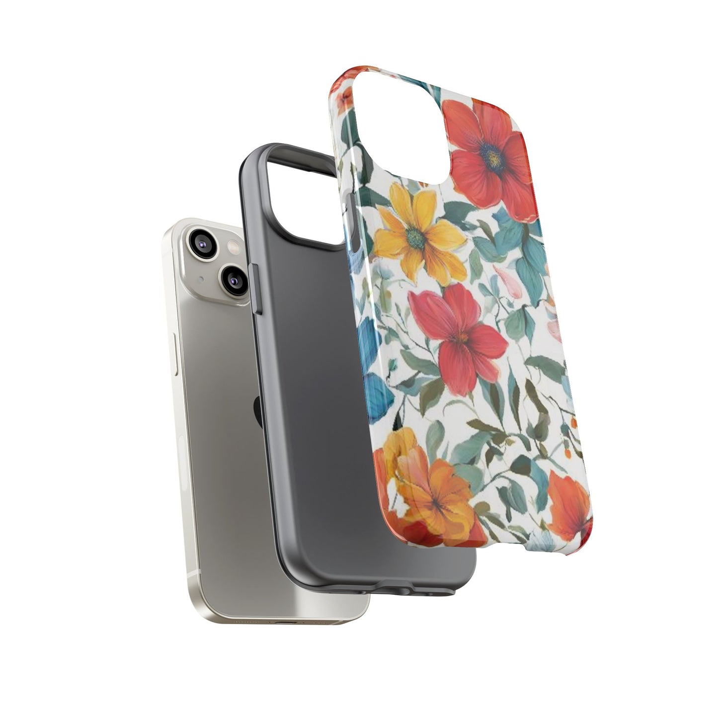 Floral Phone Cases for  iPhone, Samsung Galaxy, and Google Pixel devices - Double layers for extra durability and protection