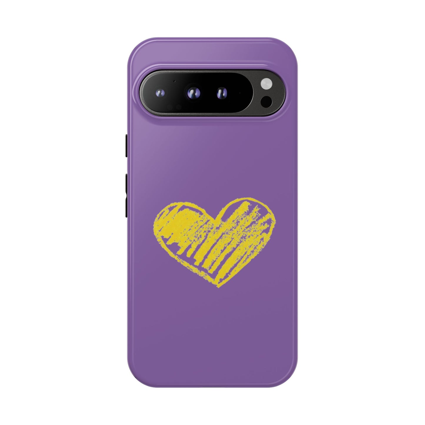 Yellow Heart, Purple Phone Case