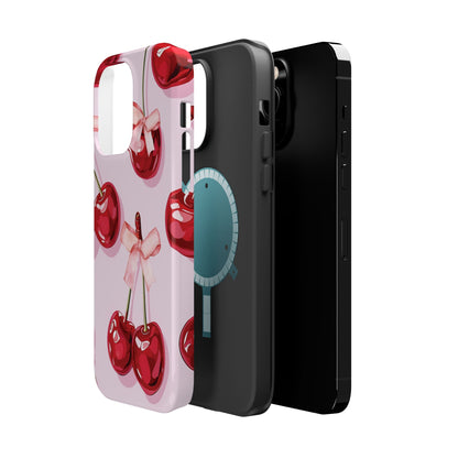 Cherry Ribbon Magnetic iPhone Caes - Durable, flexible, impact-resistant