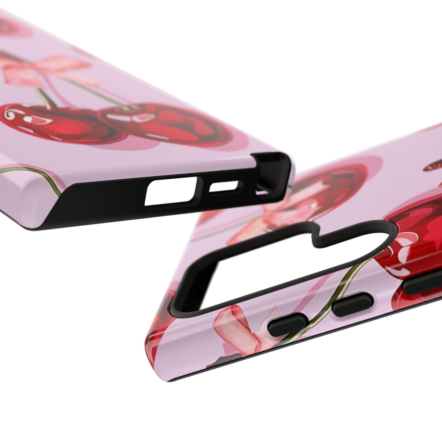 Cherry Ribbon Phone Cases for iPhone, Samsung Galaxy, and Google Pixel