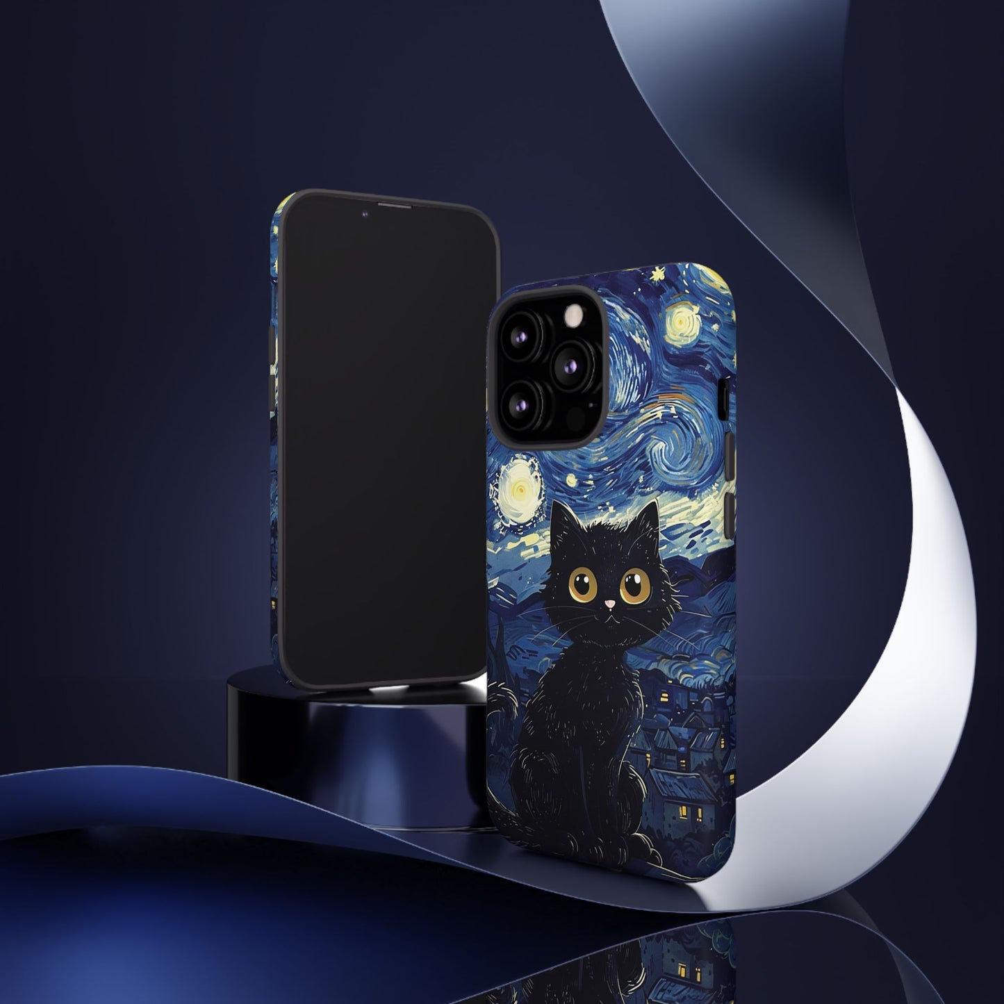 Cat under the stars, cute phone cases, Extra durable, Tough Cases, Pick your size