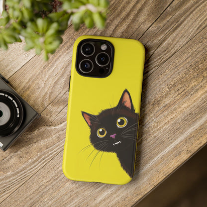 'Cute Cat' Yellow Phone Case