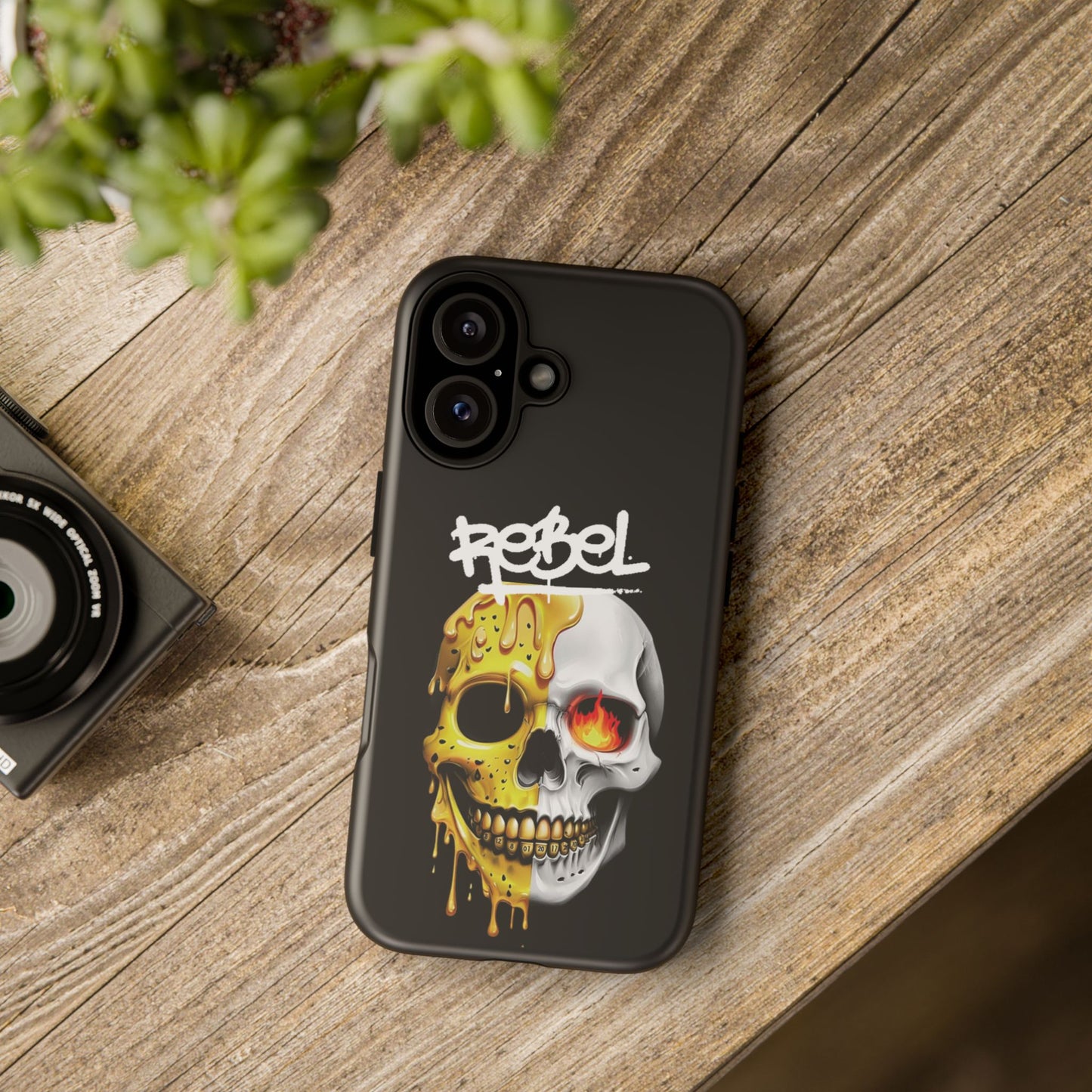 Rebel Skull Phone Case - Black