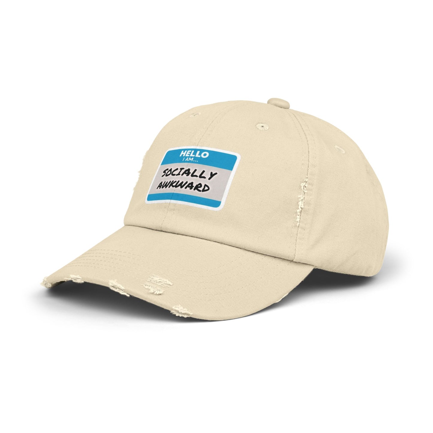 "Hello, I Am Socially Awkward" | Unisex Distressed Cap