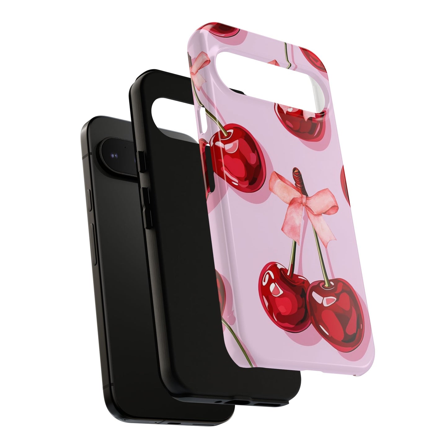 Cherry Ribbon Phone Cases for iPhone, Samsung Galaxy, and Google Pixel