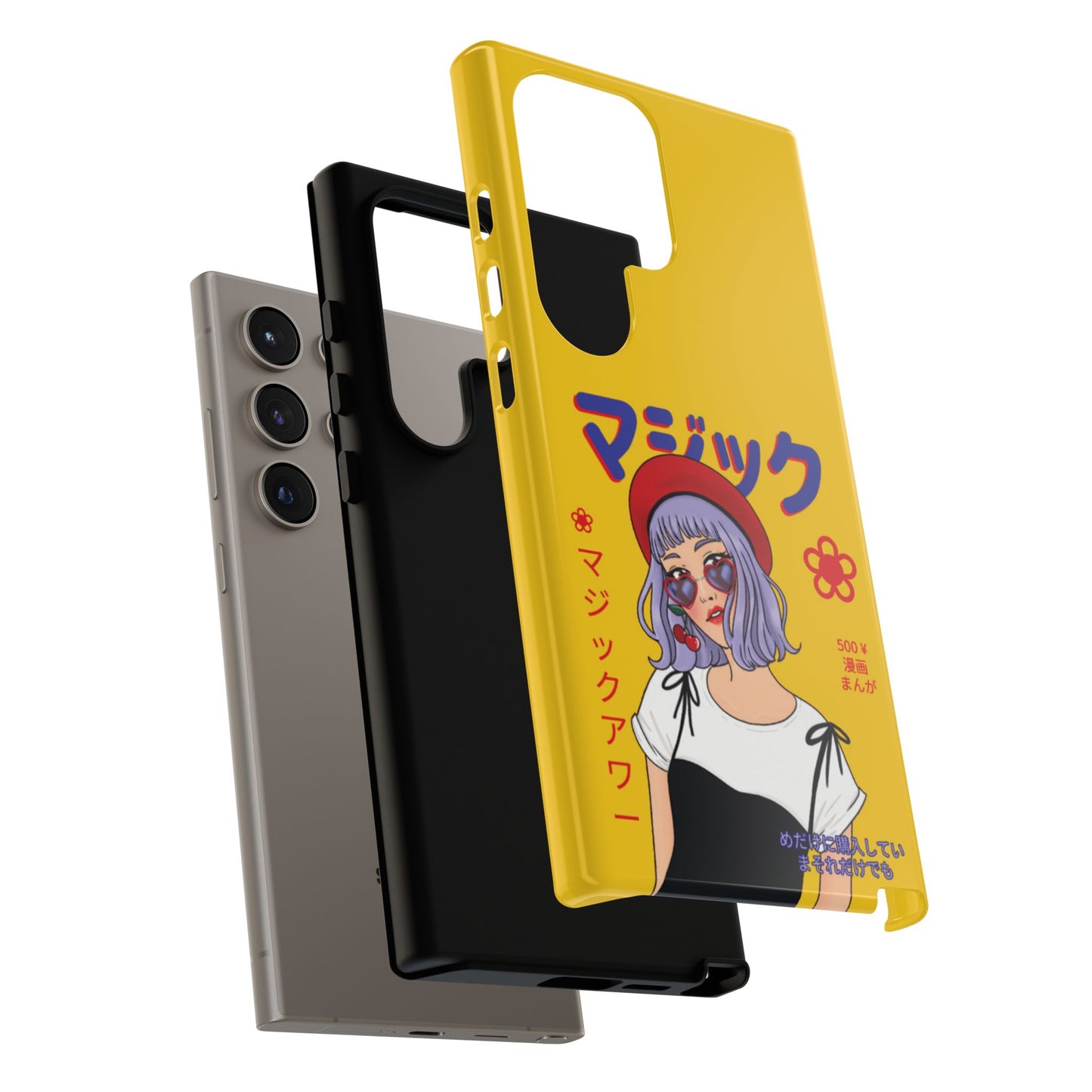 "Anime Cool Girl" Yellow Phone Cases – Bold, Stylish & Made for Any Phone! 💛✨ Pick Your Perfect Fit! -  iPhone, Samsung Galaxy, and Google Pixel