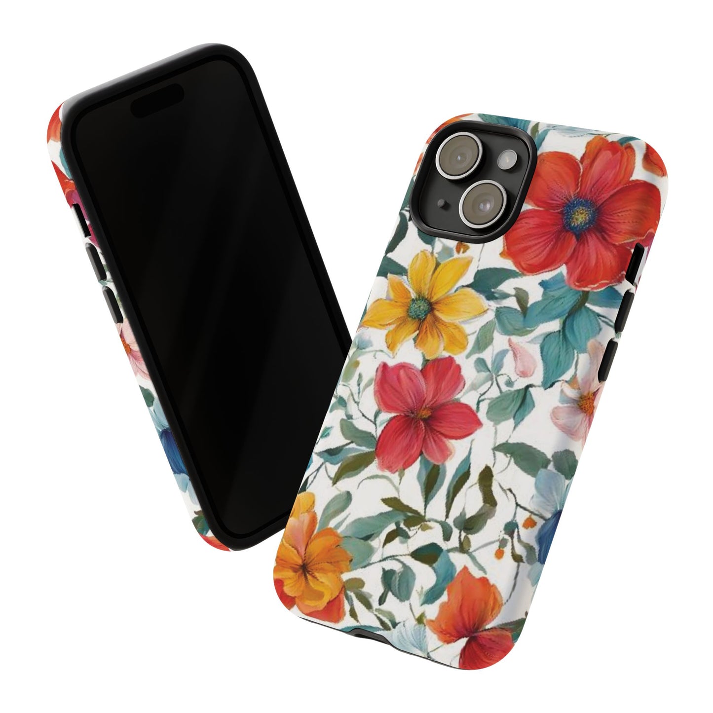 Floral Phone Cases for  iPhone, Samsung Galaxy, and Google Pixel devices - Double layers for extra durability and protection