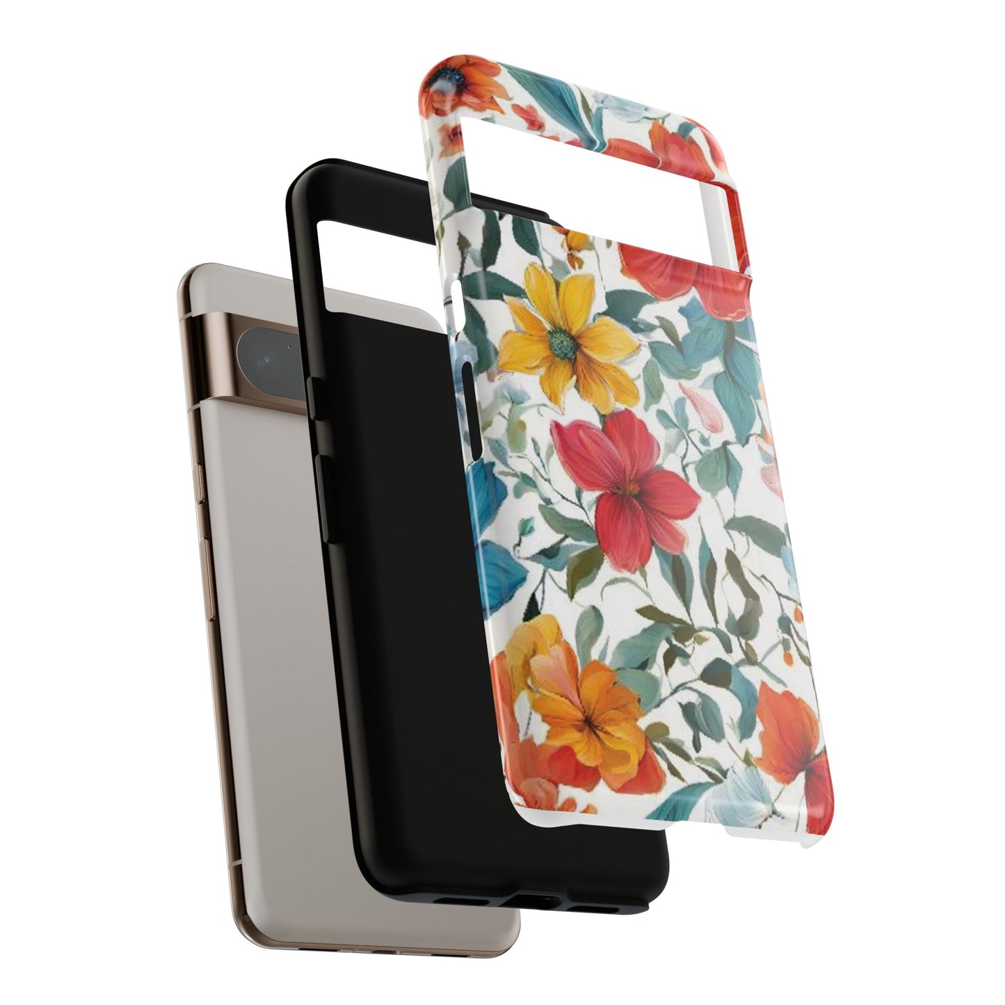 Floral Phone Cases for  iPhone, Samsung Galaxy, and Google Pixel devices - Double layers for extra durability and protection