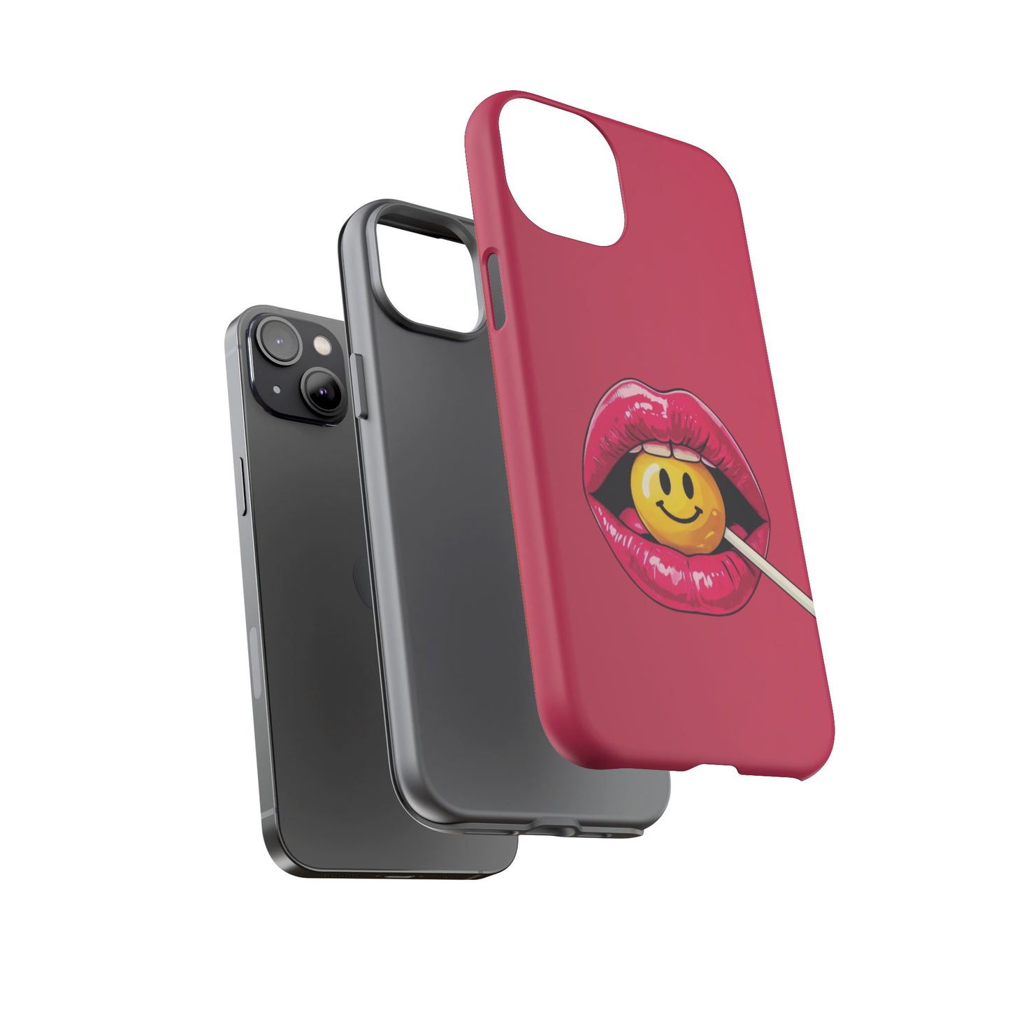 Lips & A Smiley Face Lollipop Phone Case