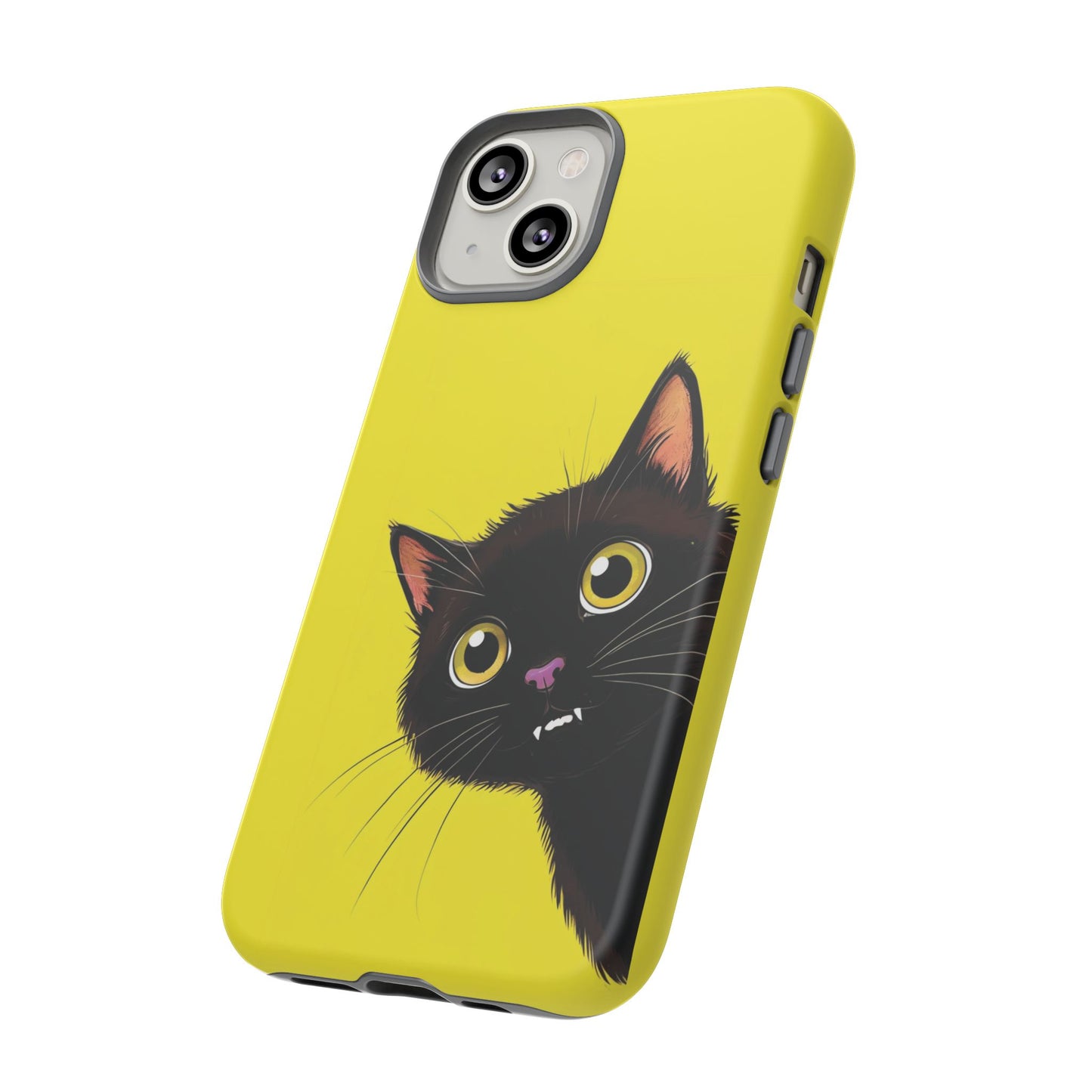 'Cute Cat' Yellow Phone Case