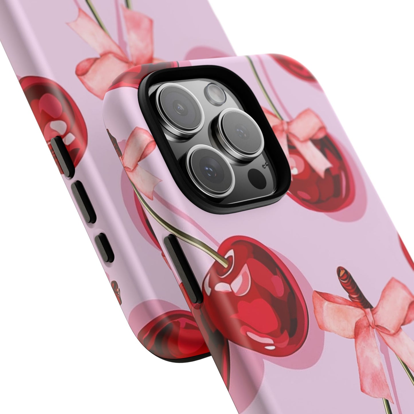 Cherry Ribbon Phone Cases for iPhone, Samsung Galaxy, and Google Pixel