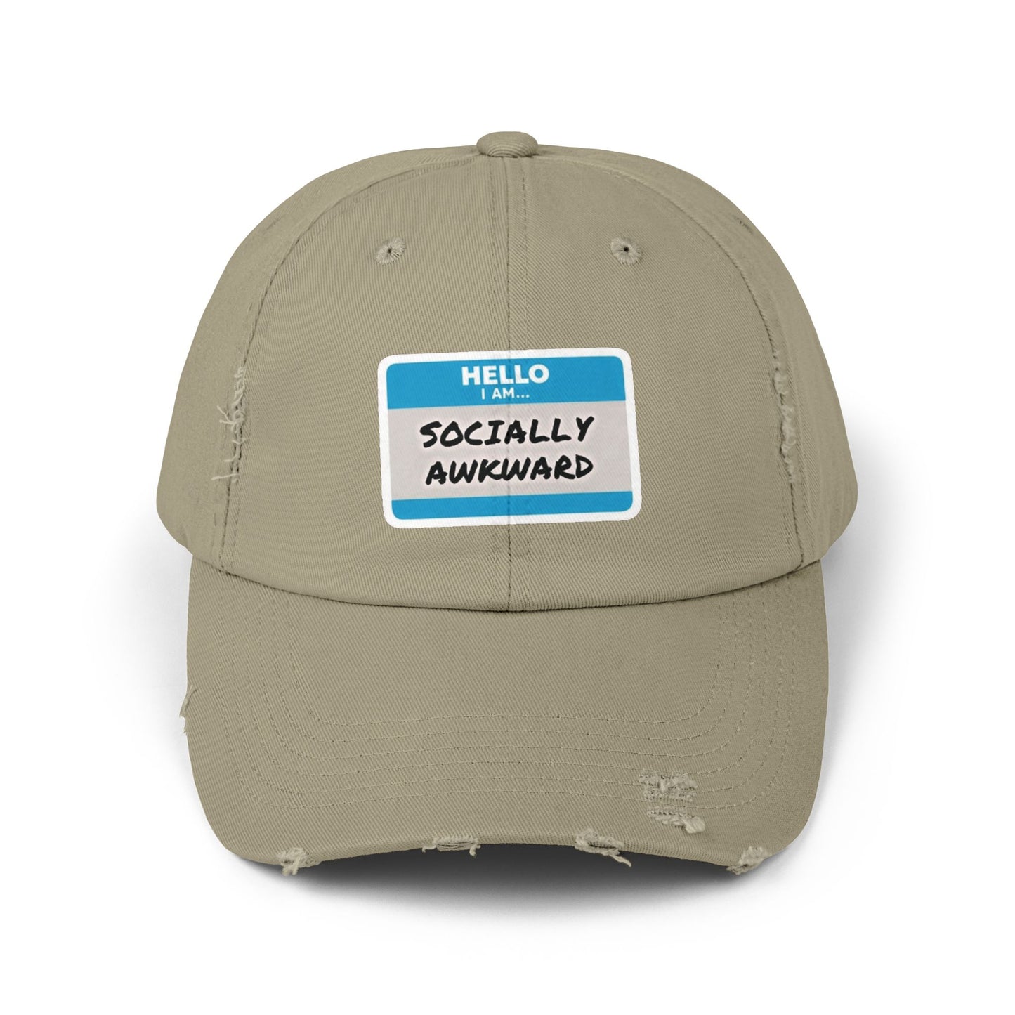 "Hello, I Am Socially Awkward" | Unisex Distressed Cap