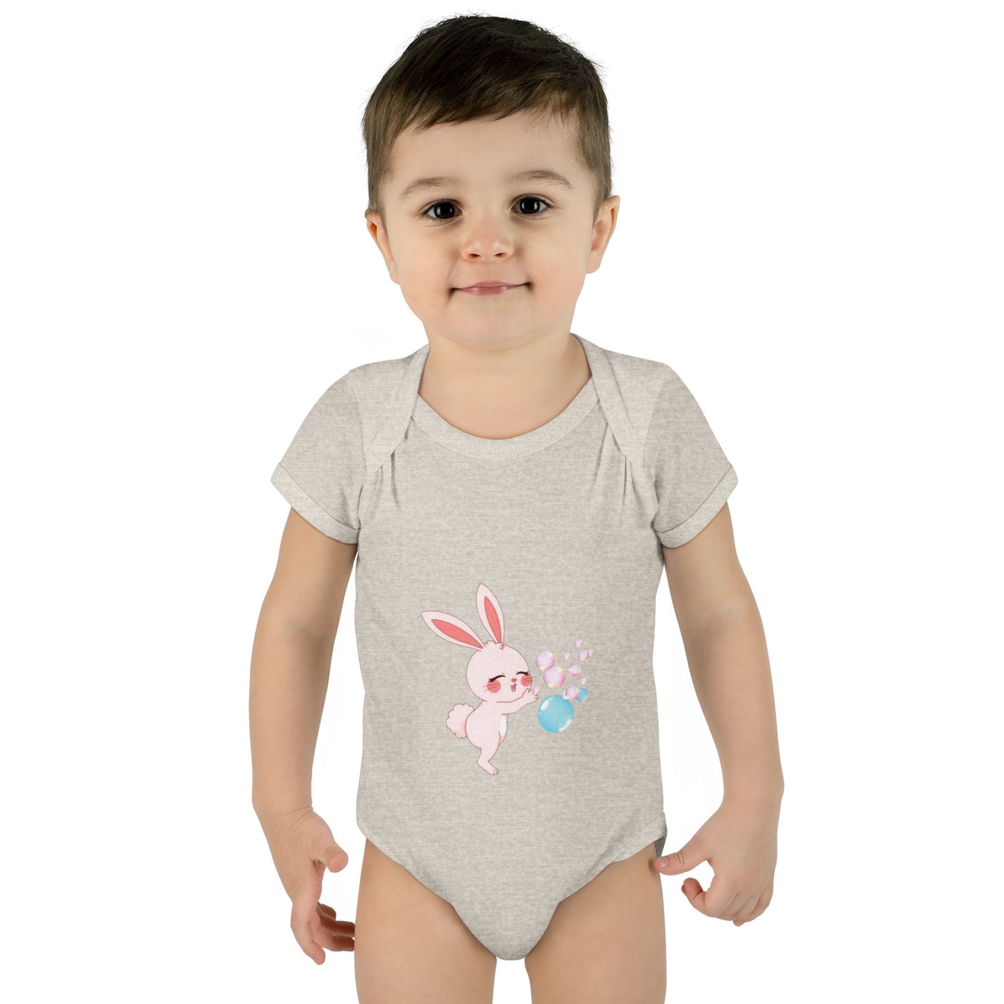 "Bunny Bubble", Infant Baby and Kid's Rib Bodysuit