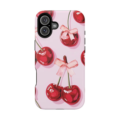 Cherry Ribbon Magnetic iPhone Caes - Durable, flexible, impact-resistant