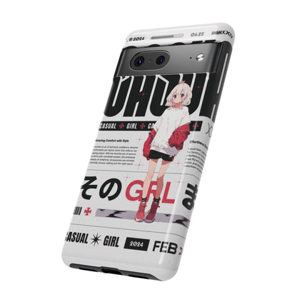 "Casual Girl" Anime Phone Cases for iPhone, Samsung Galaxy, and Google Pixel, Pick your size