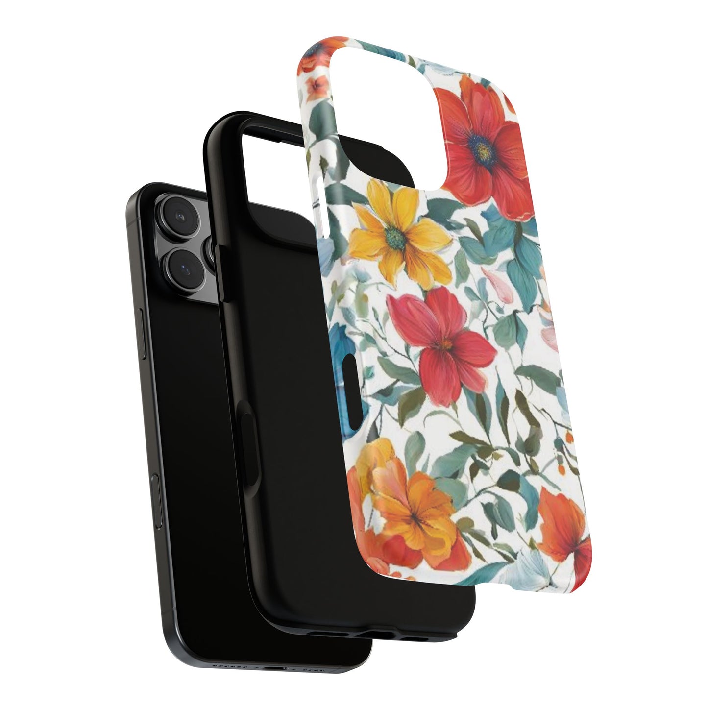 Floral Phone Cases for  iPhone, Samsung Galaxy, and Google Pixel devices - Double layers for extra durability and protection