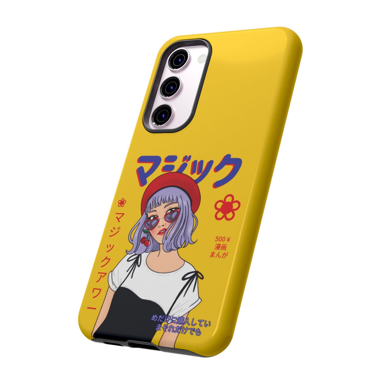 "Anime Cool Girl" Yellow Phone Cases – Bold, Stylish & Made for Any Phone! 💛✨ Pick Your Perfect Fit! -  iPhone, Samsung Galaxy, and Google Pixel