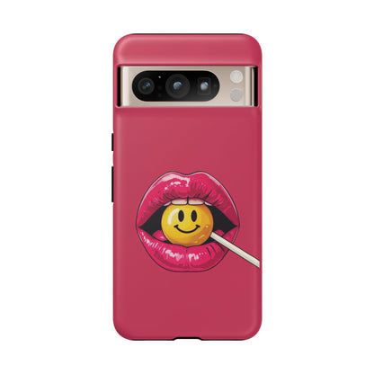 Lips & A Smiley Face Lollipop Phone Case