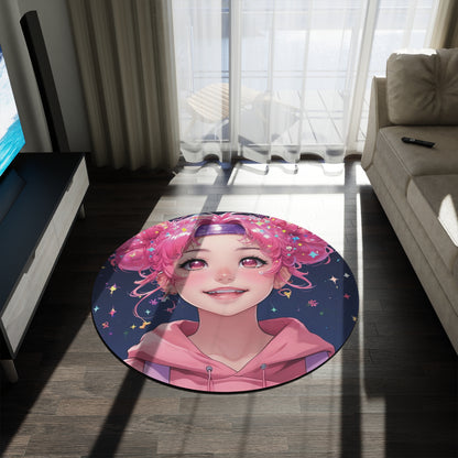 Cute Anime Round Rug, Ideal for your bedroom, office, living room, kids room