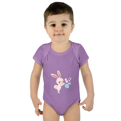 "Bunny Bubble", Infant Baby and Kid's Rib Bodysuit