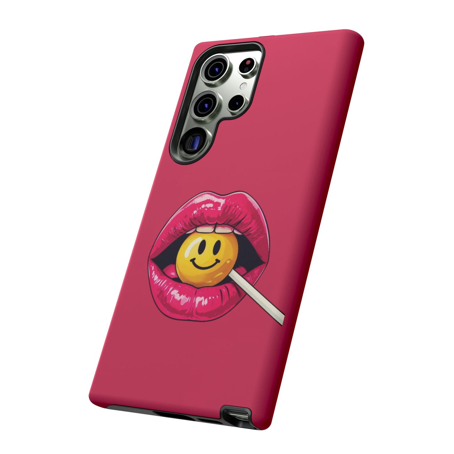 Lips & A Smiley Face Lollipop Phone Case