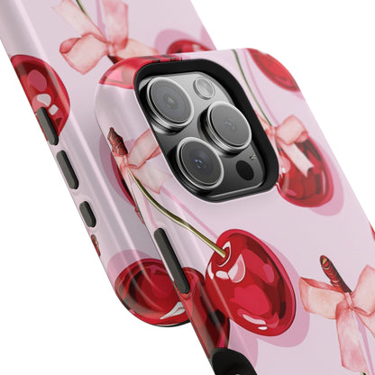 Cherry Ribbon Magnetic iPhone Caes - Durable, flexible, impact-resistant